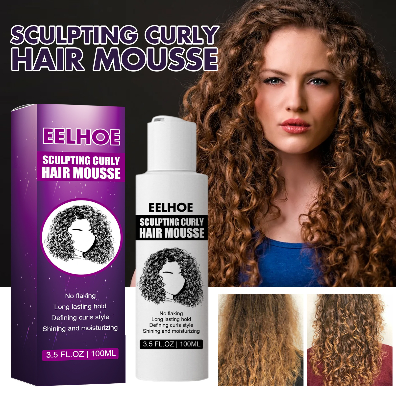 EELHOE Curl Shaping Elastic Element - Moisturizing Fluffy Styling for Perfect Curls