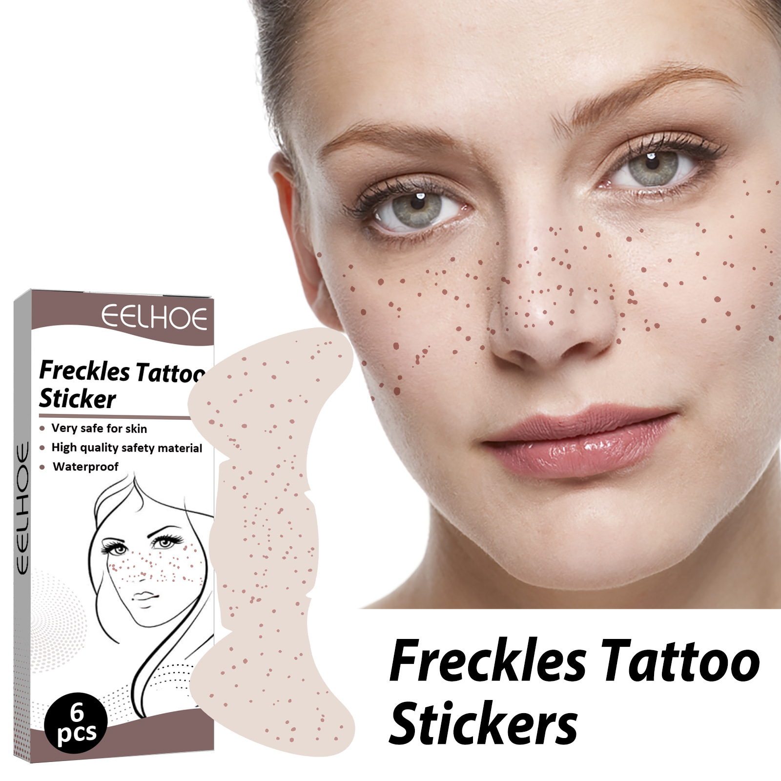 EELHOE Sweatproof Freckles Tattoo Stickers for Lasting Makeup - Fashionable Party Essentials in Europe and the USA
