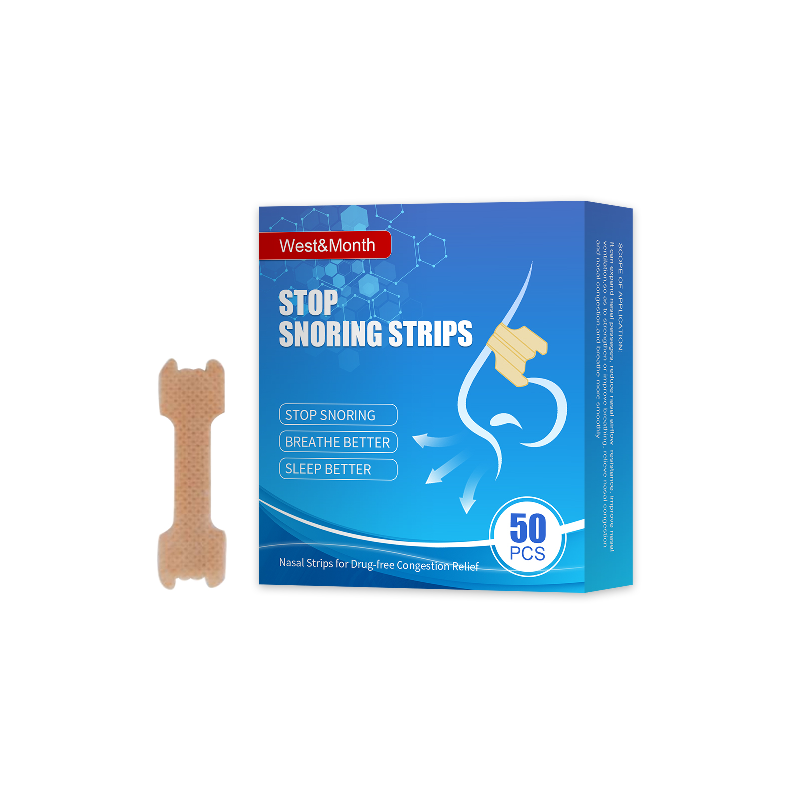 West&Month Nasal Ventilator Strip – Anti-Snoring Solution for Unclogged Airways