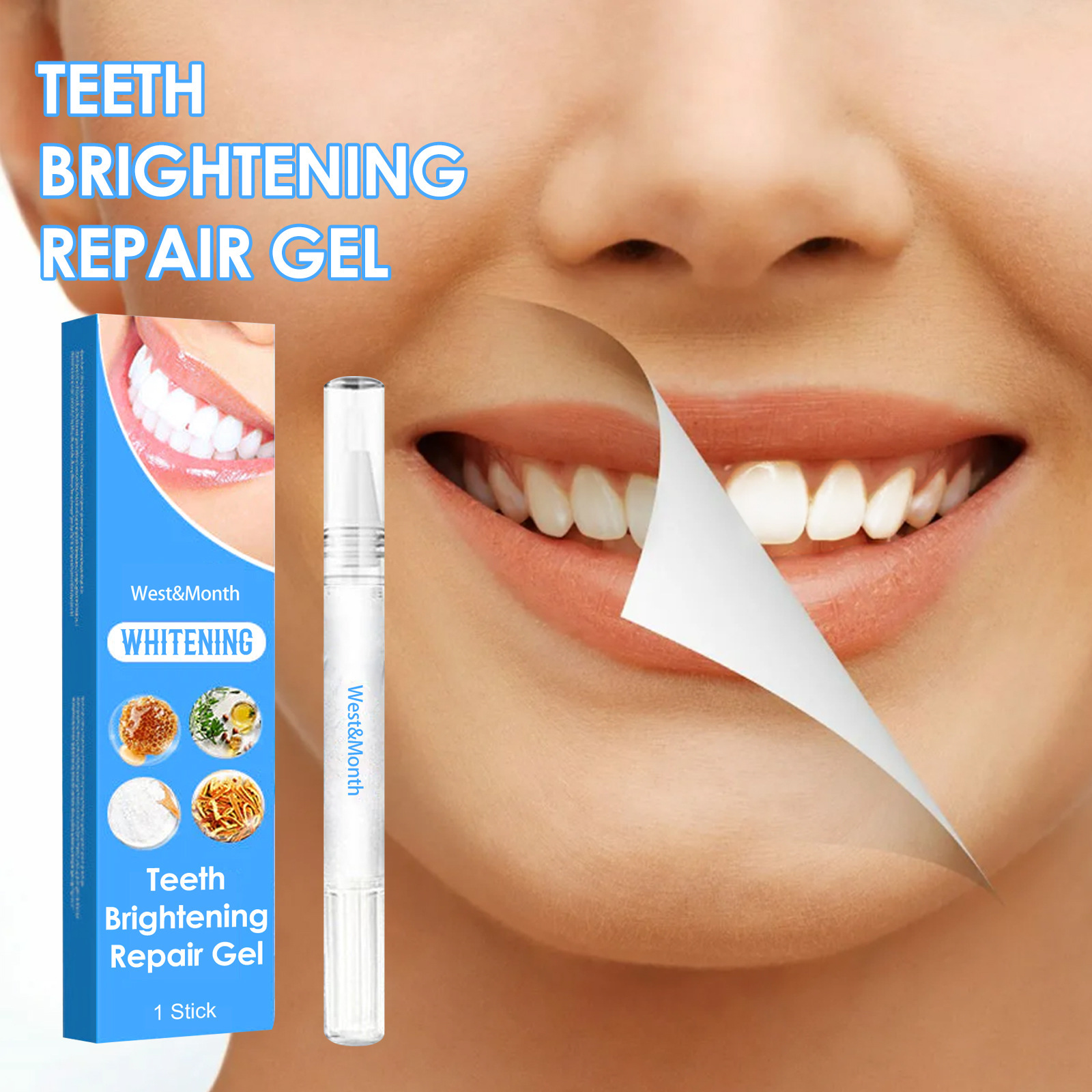 West&Month Tooth Brightening & Repair Pen - Effective Oral Care for Whiter Teeth