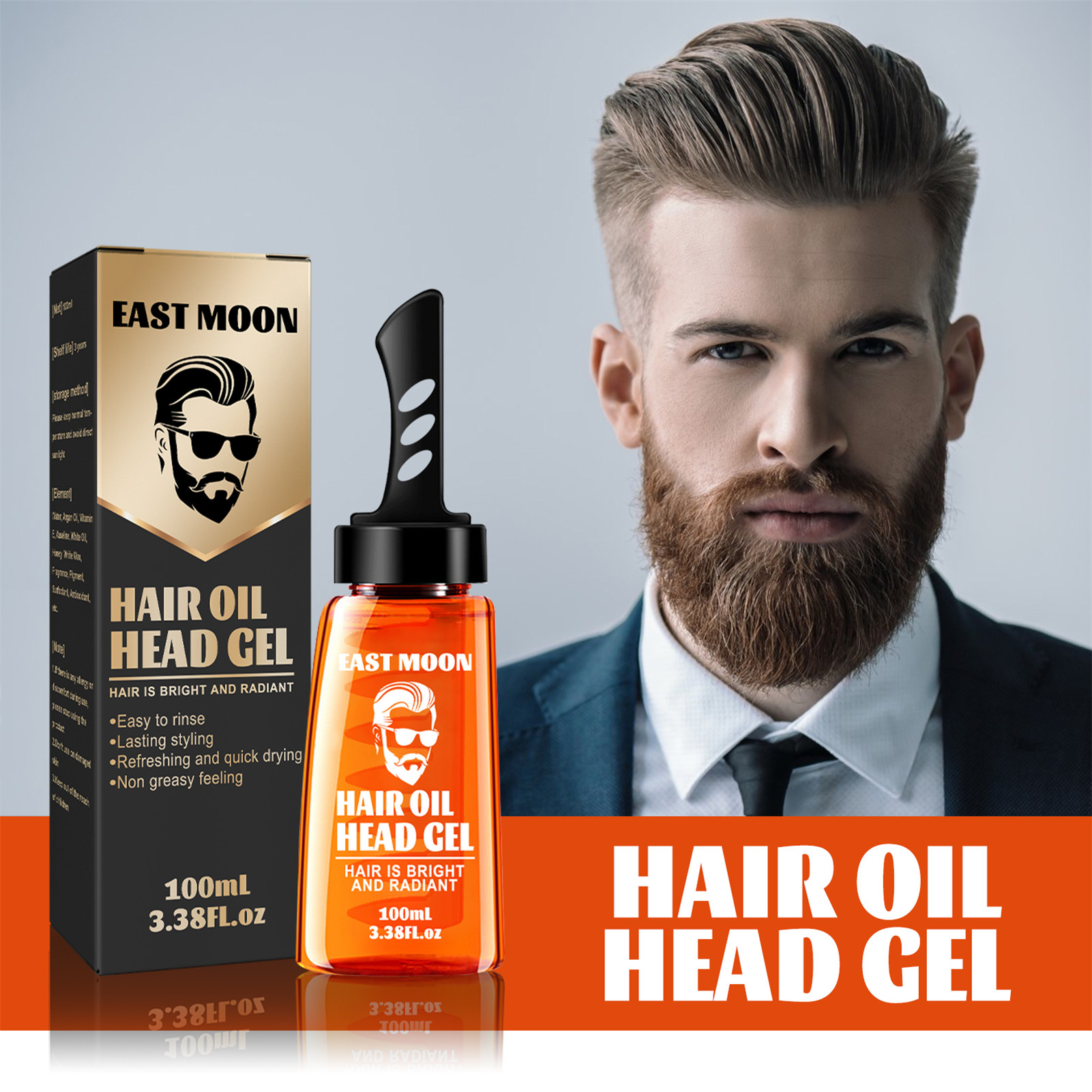 Men's Hair Wax - Long-lasting Moisturizing Styling & Comb Solution