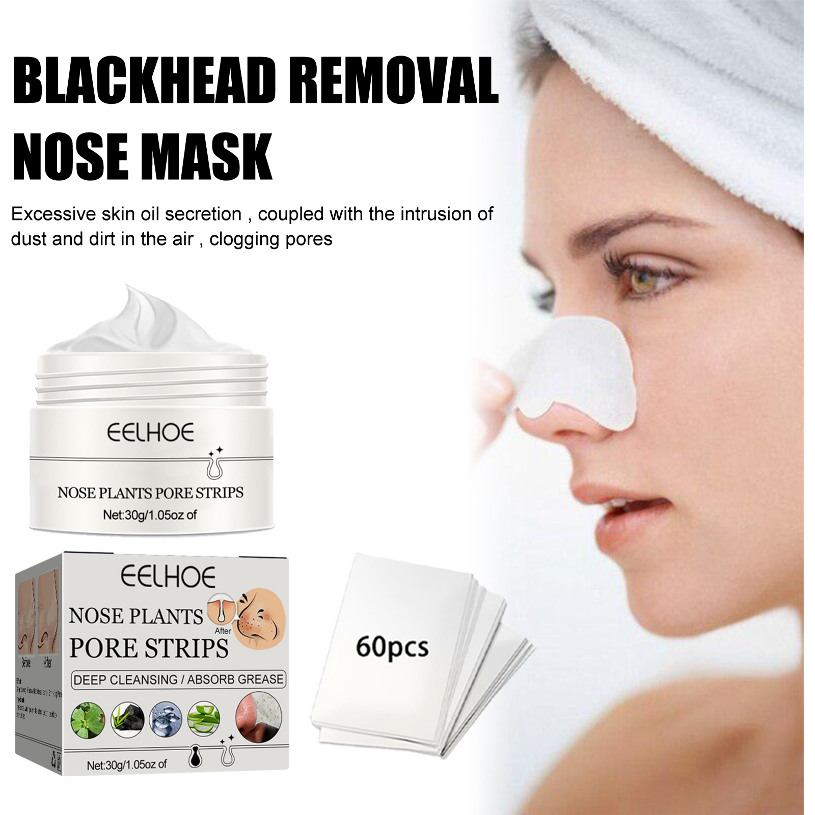 EELHOE Blackhead Removal Nasal Mask for Deep Pore Cleansing & Acne Control