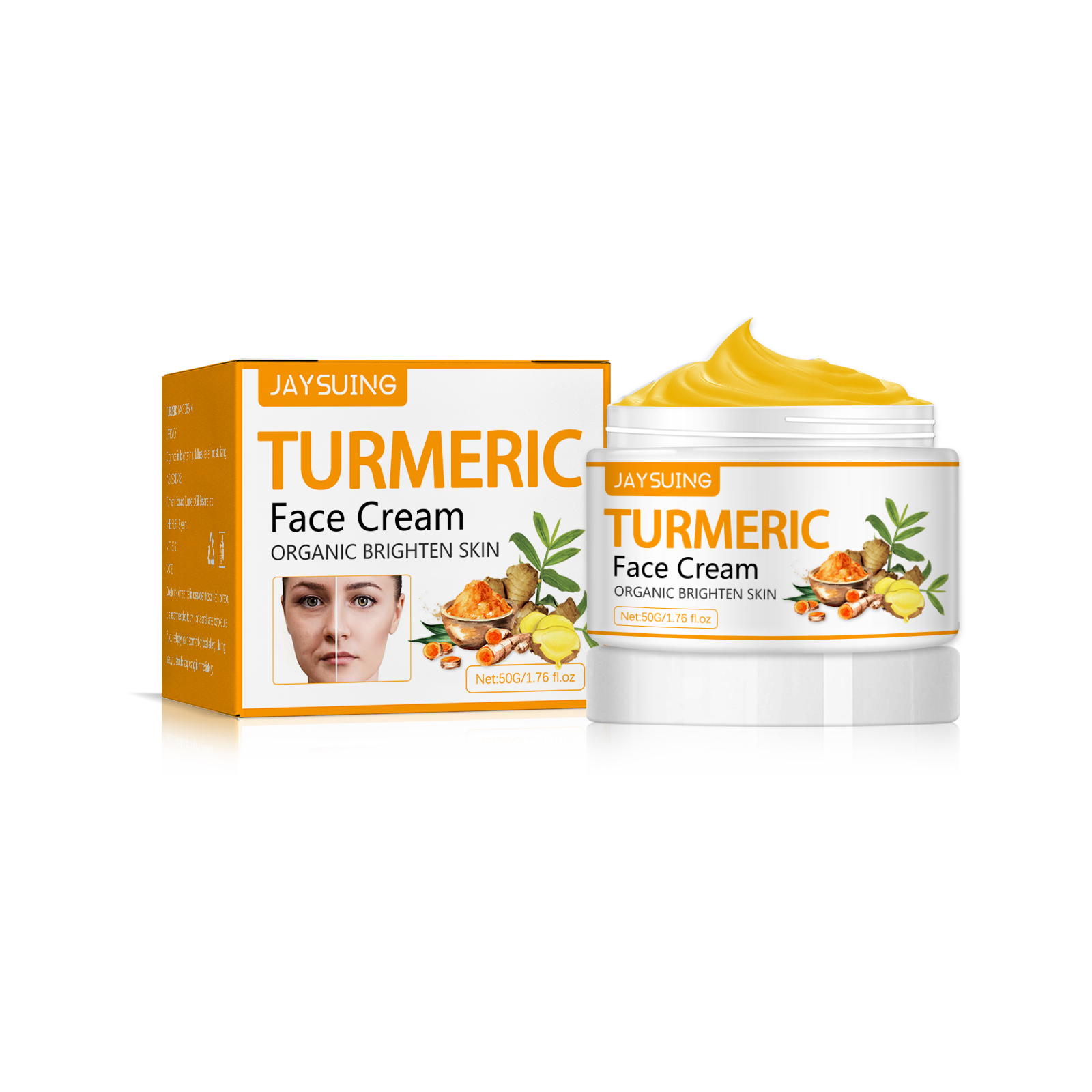 Jaysuing Turmeric Firming & Beautifying Cream - Anti-Aging Solution for Wrinkle Reduction, Skin Brightening, and Firming Face