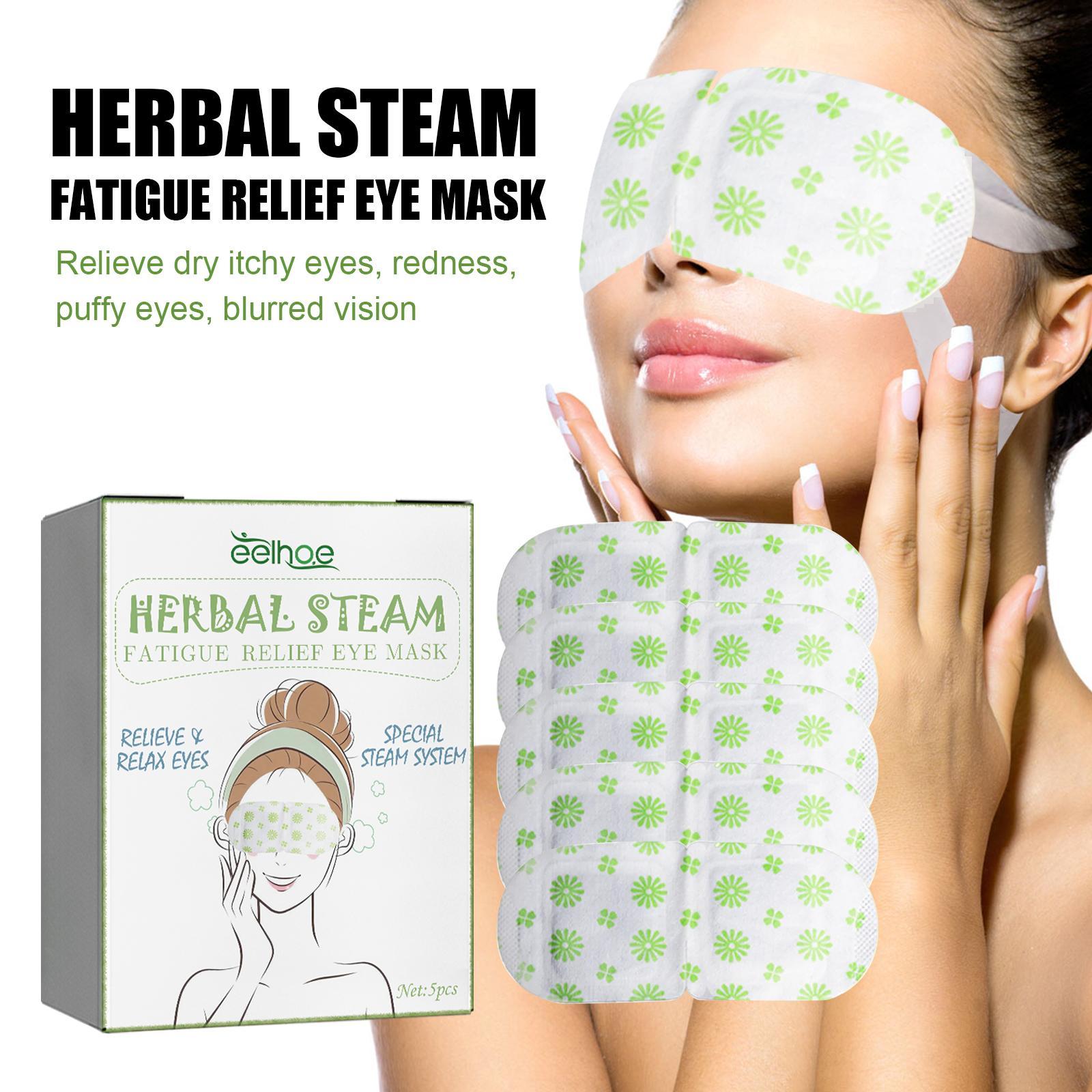 5PCS Self-Heating Steam Eye Mask - No Scent Eye Spa Mask for Relieving Eye Strain, Fatigue, Dark Circles, and Puffiness