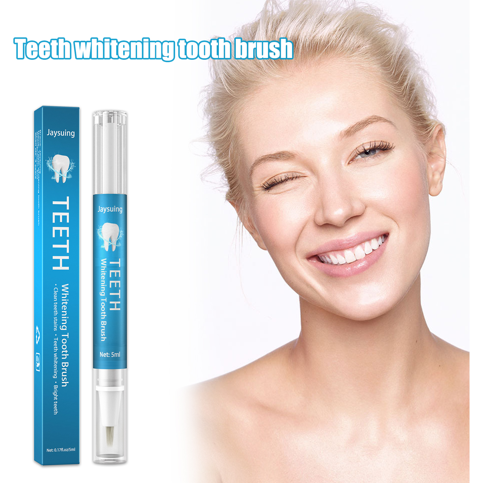 Jaysuing Teeth Whitening Pen - Clean Beauty Brightening Gel for Oral Care, Removes Yellow Stains from Tea, Tobacco, and Plaque