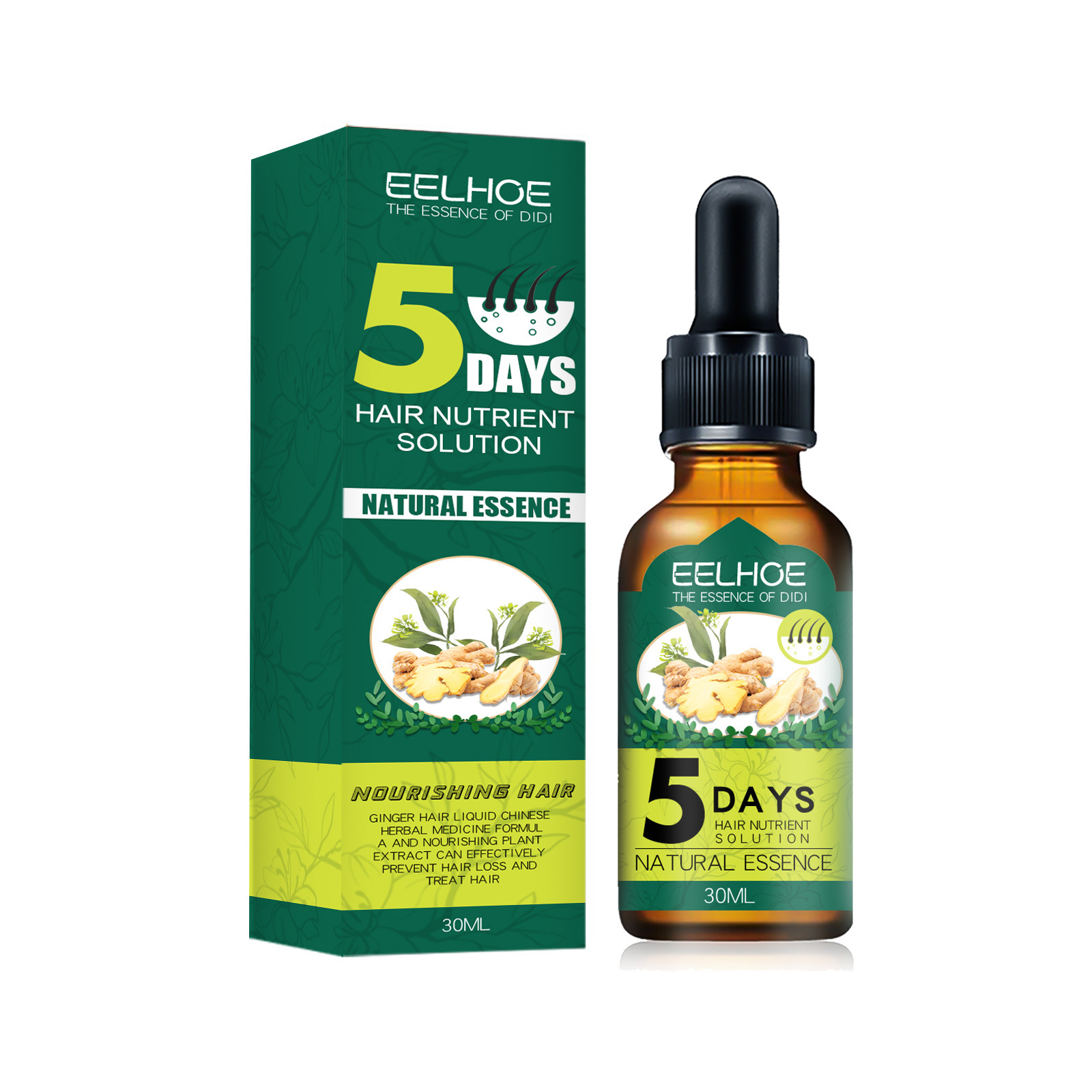 Eelhoe Ginger Hair Essential Oil - Nourishing Hair Treatment for Healthy Shine