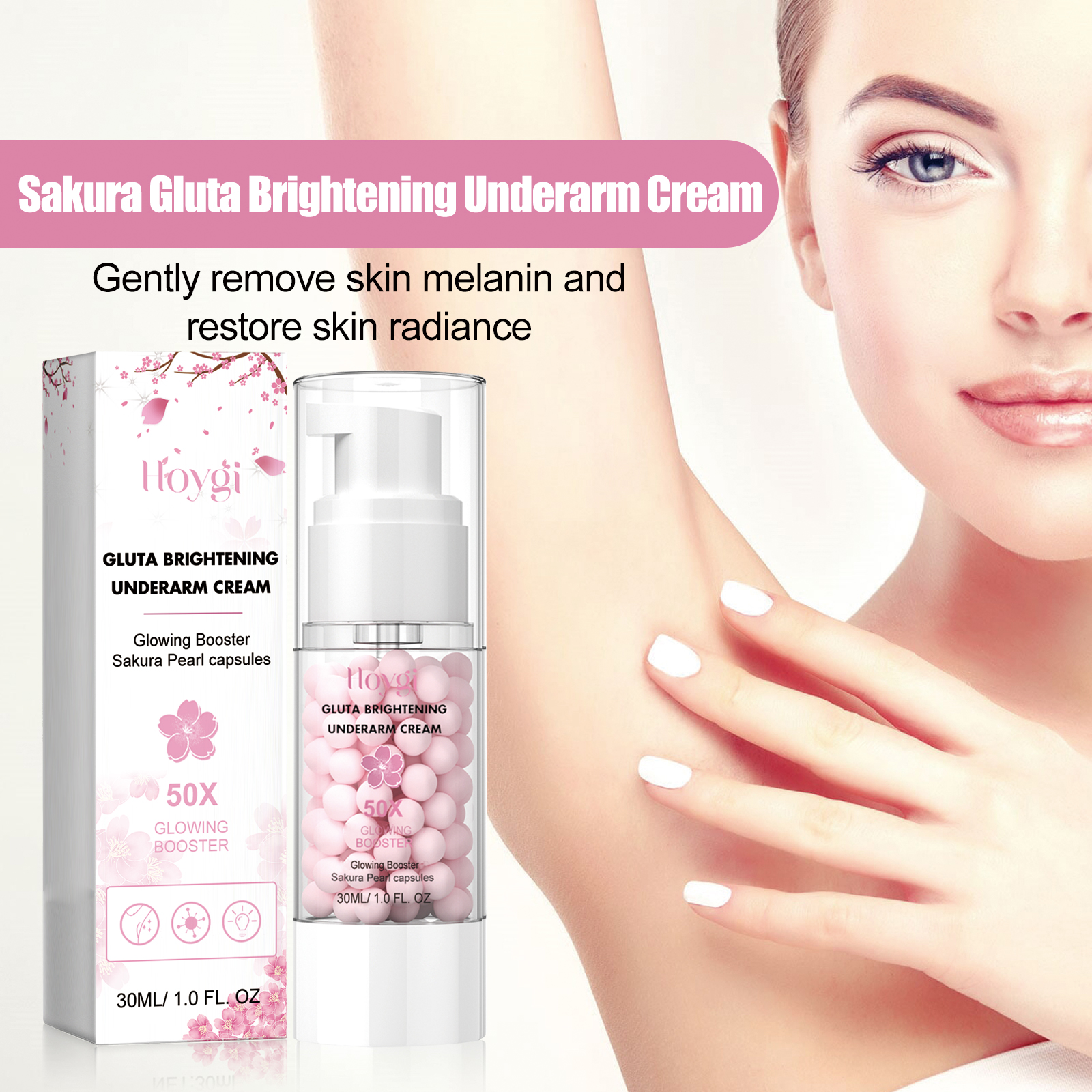 Hoygi Brightening Underarm Cream – Lightens Dark Joints, Elbows & Armpits, Whitens Skin, Moisturizes & Beautifies