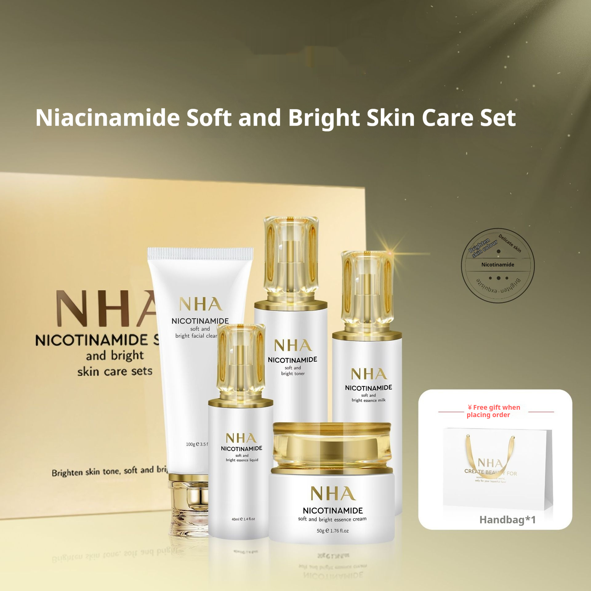 Nicotinamide Skincare Set for Radiant, Brightened Skin Tone