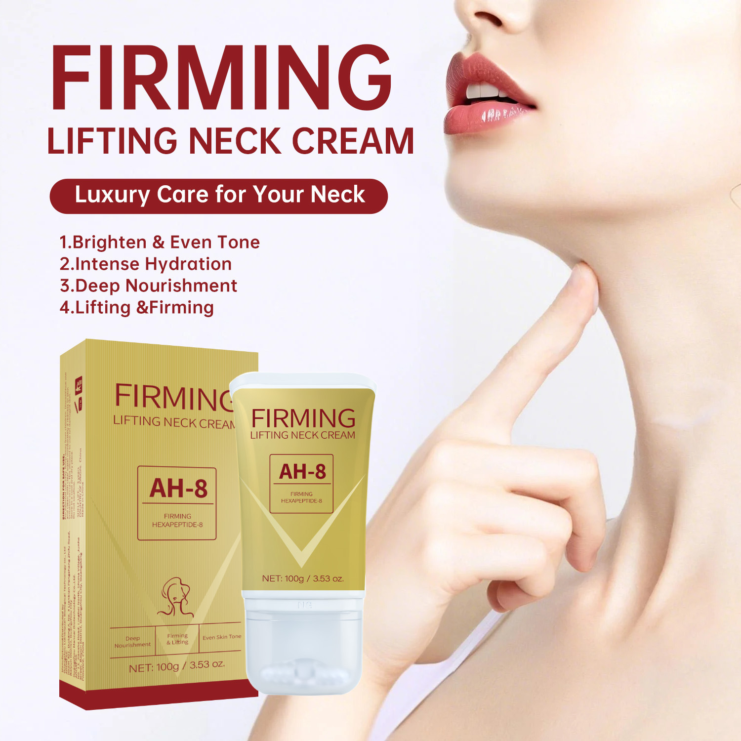 Neck Firming Roller Cream – Lifts, Reduces Neck Lines, Deeply Nourishes, Easily Absorbed, Massages & Soothes Skin Care