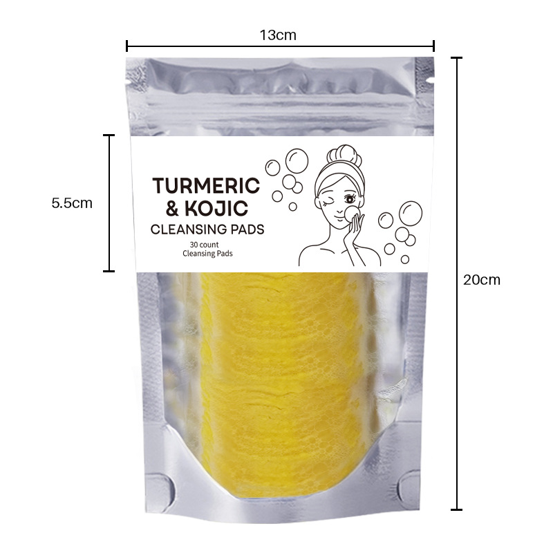 Turmeric Exfoliating Cleansing Pads - Compressed Facial Sponges for Clogged Pores & Excess Oil Control in Skin Care