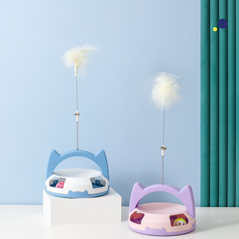 Durable Cat Toy: Bite-Resistant Spinning Ball Stick for Engaging Play