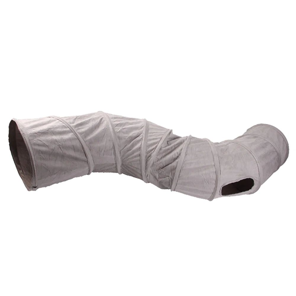 Collapsible S-Shape Cat Tunnel Peekaboo Cave - Interactive Play Tube for Indoor Cats, Rabbits, Puppies & Guinea Pigs