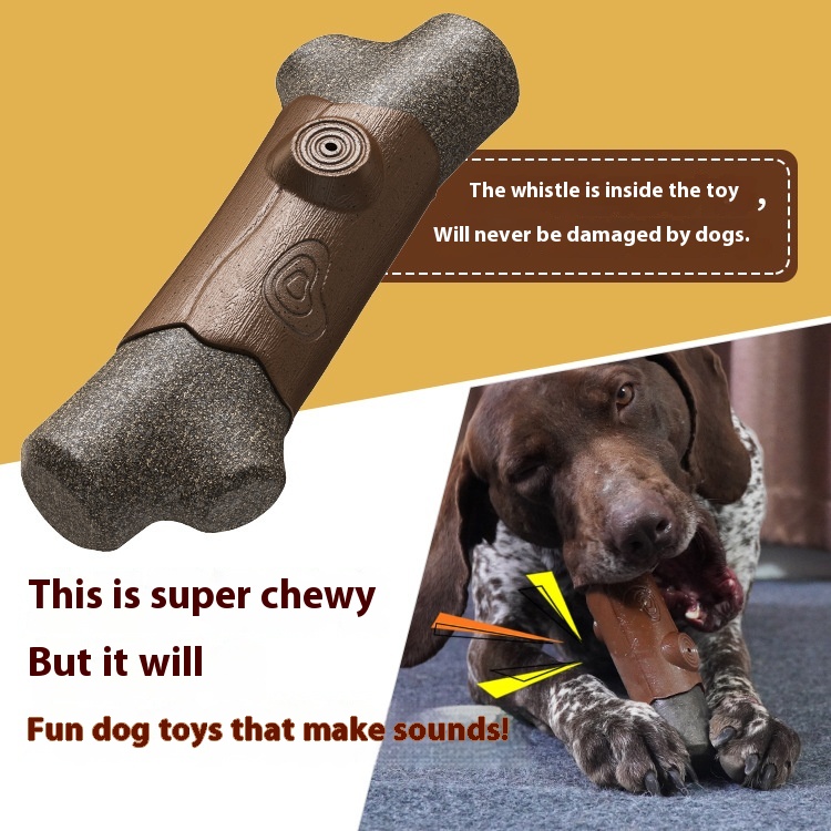 Durable Dog Toy - Bite-Resistant Molar Rod with Sound Branches
