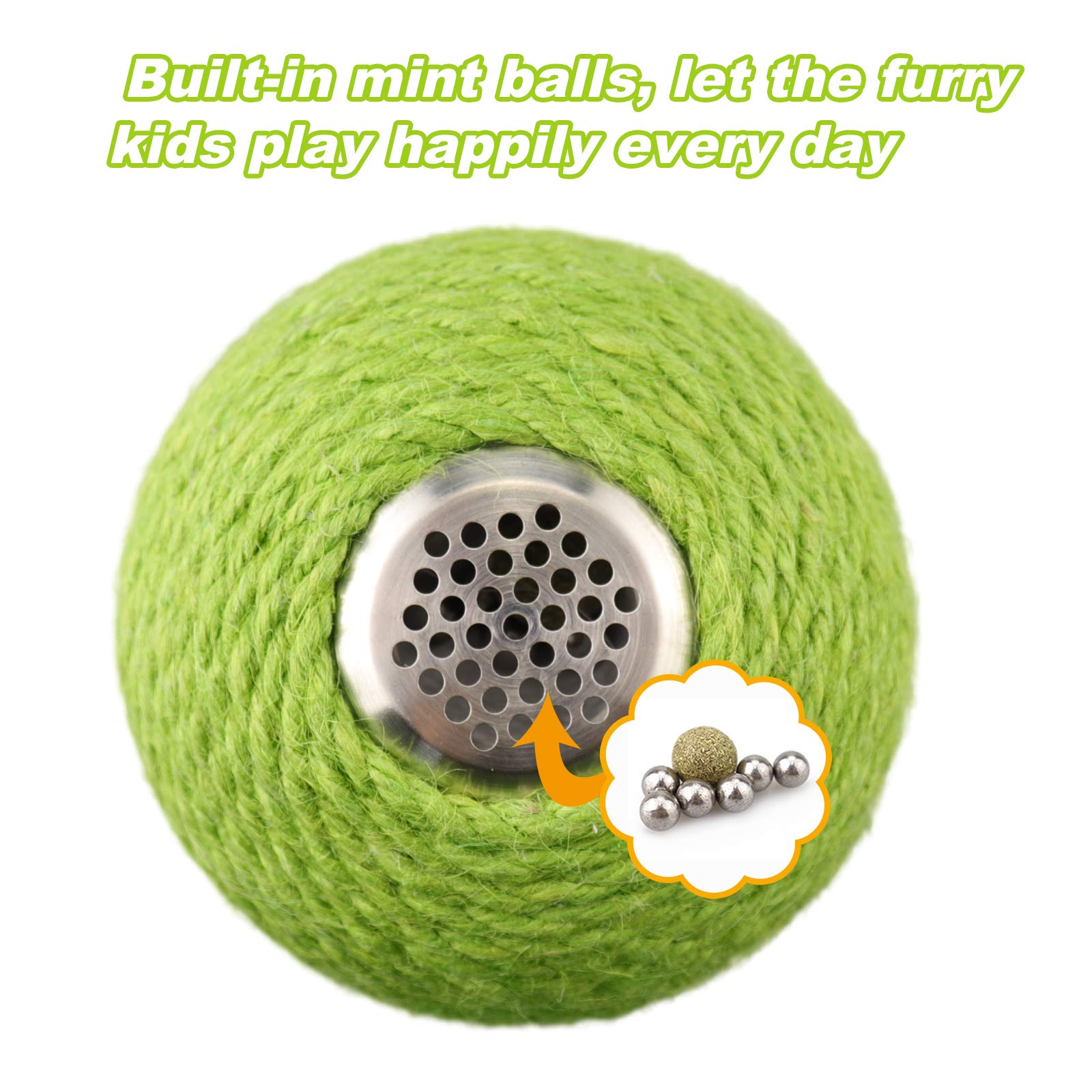 Interactive Cactus Cat Scratcher Ball - Natural Sisal Tumbler Toys for Indoor Cat Play & Exercise