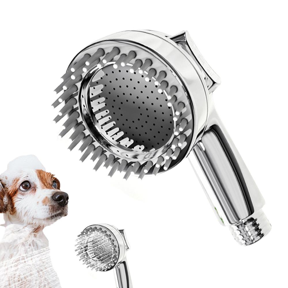 2 In 1 Dog Shower Attachment with Soft Silicone Comb Teeth & Ergonomic Grip for Easy Bathing - Ideal Dog Bath Accessories