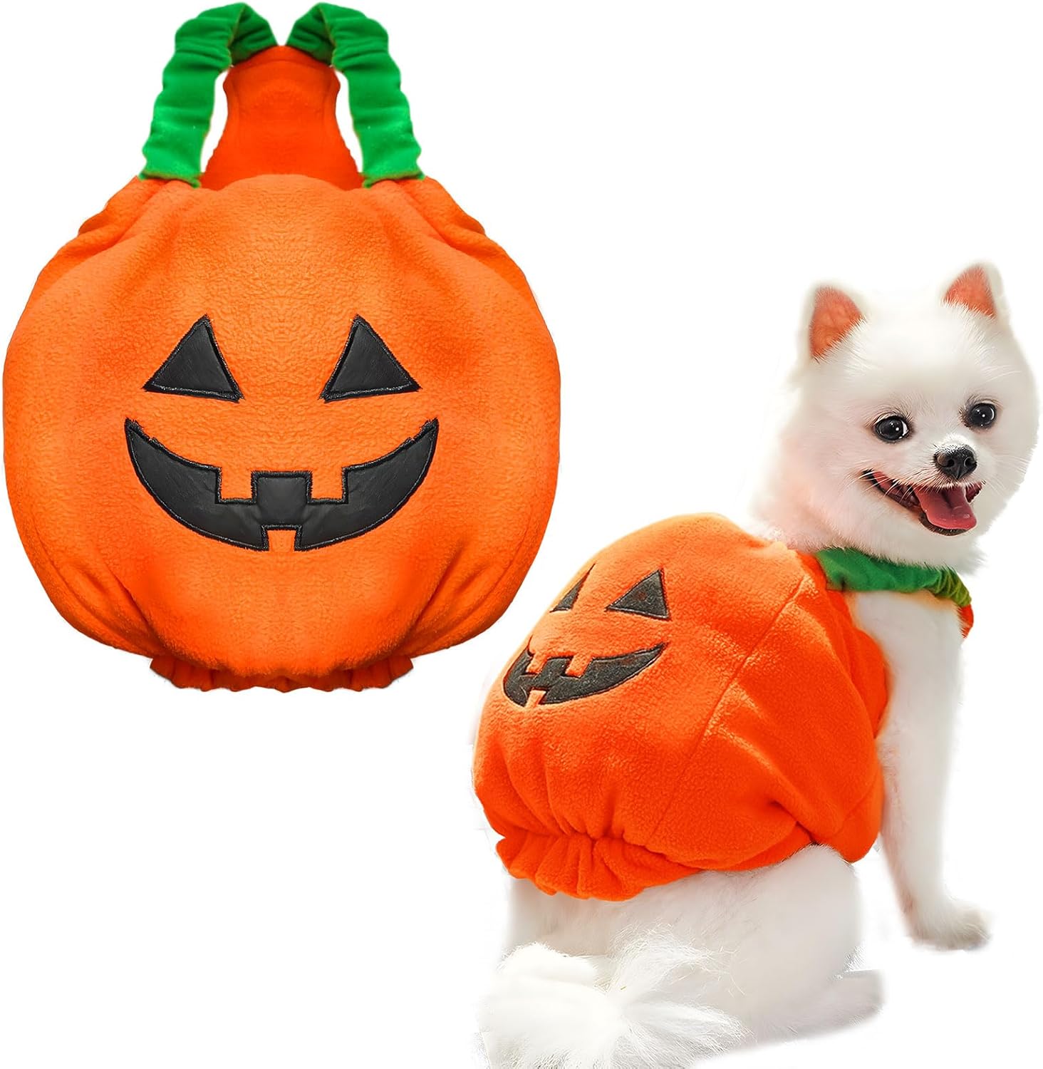 Adorable Pumpkin Dog Halloween Costume - Plush Shirt for Small & Medium Dogs and Cats, Perfect for Halloween Party Cosplay & Dress Up