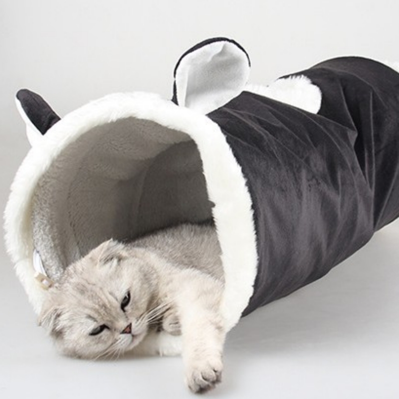 Cartoon Animal Ringing Paper Cat Tee & Cat Tunnel for Fun Playtime