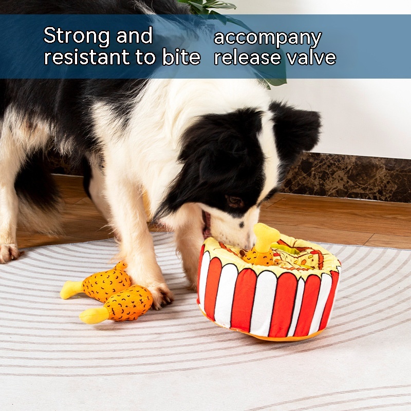 Interactive Plush Chicken Leg Dog Toy with Sound – Food Leakage Puzzle