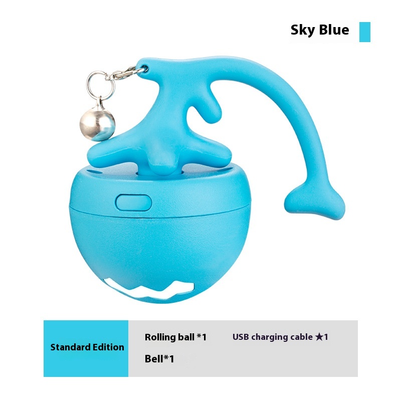 USB Rechargeable Smart Interactive Cat Toy Ball - Moving Rolling Pet Play Ball for Self-Play Fun