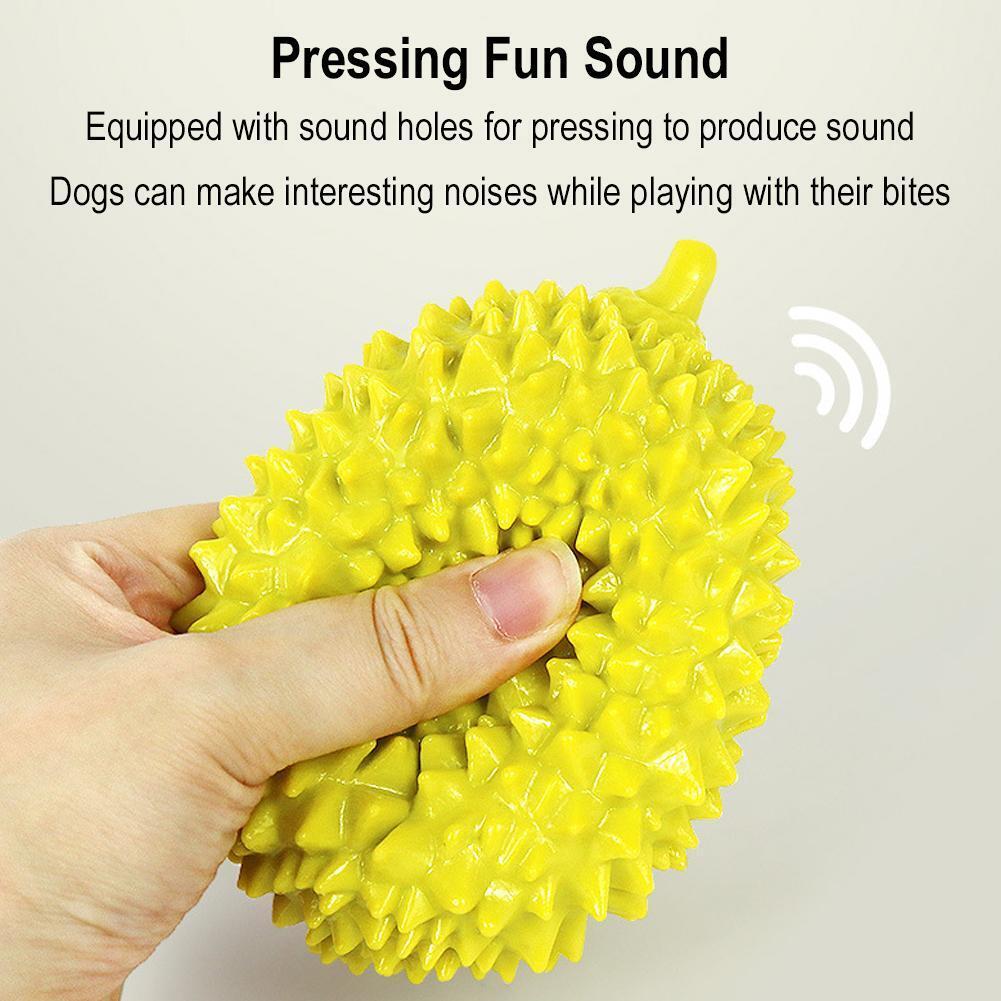 Durian Chew Glue Ball Dog Toys - Bite-Resistant Pet Chewing Toys for Teeth Cleaning and Dental Health, Durable Puppy Shape Chew Balls