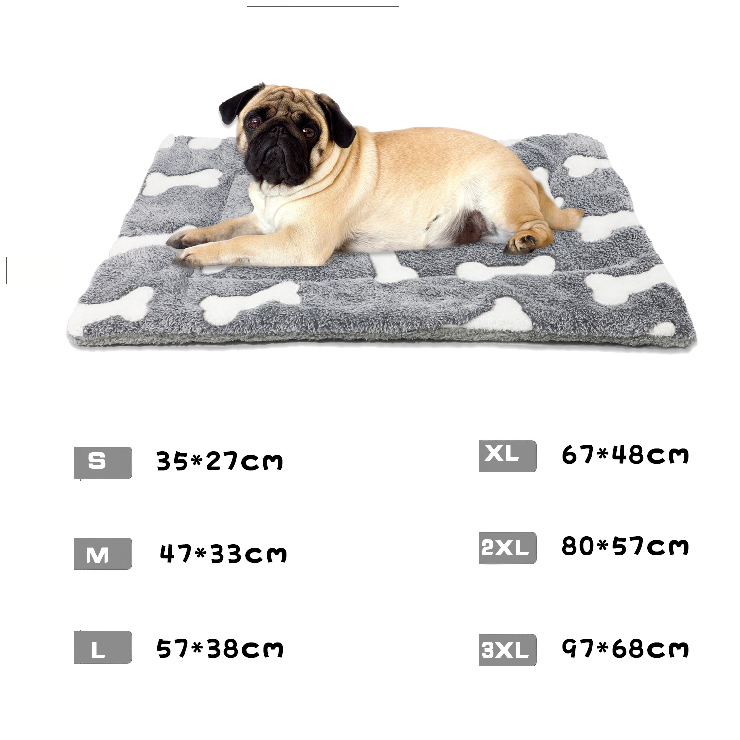 Self-Warming Cat Bed Mat | Washable Dog Bed Crate Mat | Soft Reversible Fleece Pet Sleeping Mat for Dogs and Cats | Durable Kennel Pad