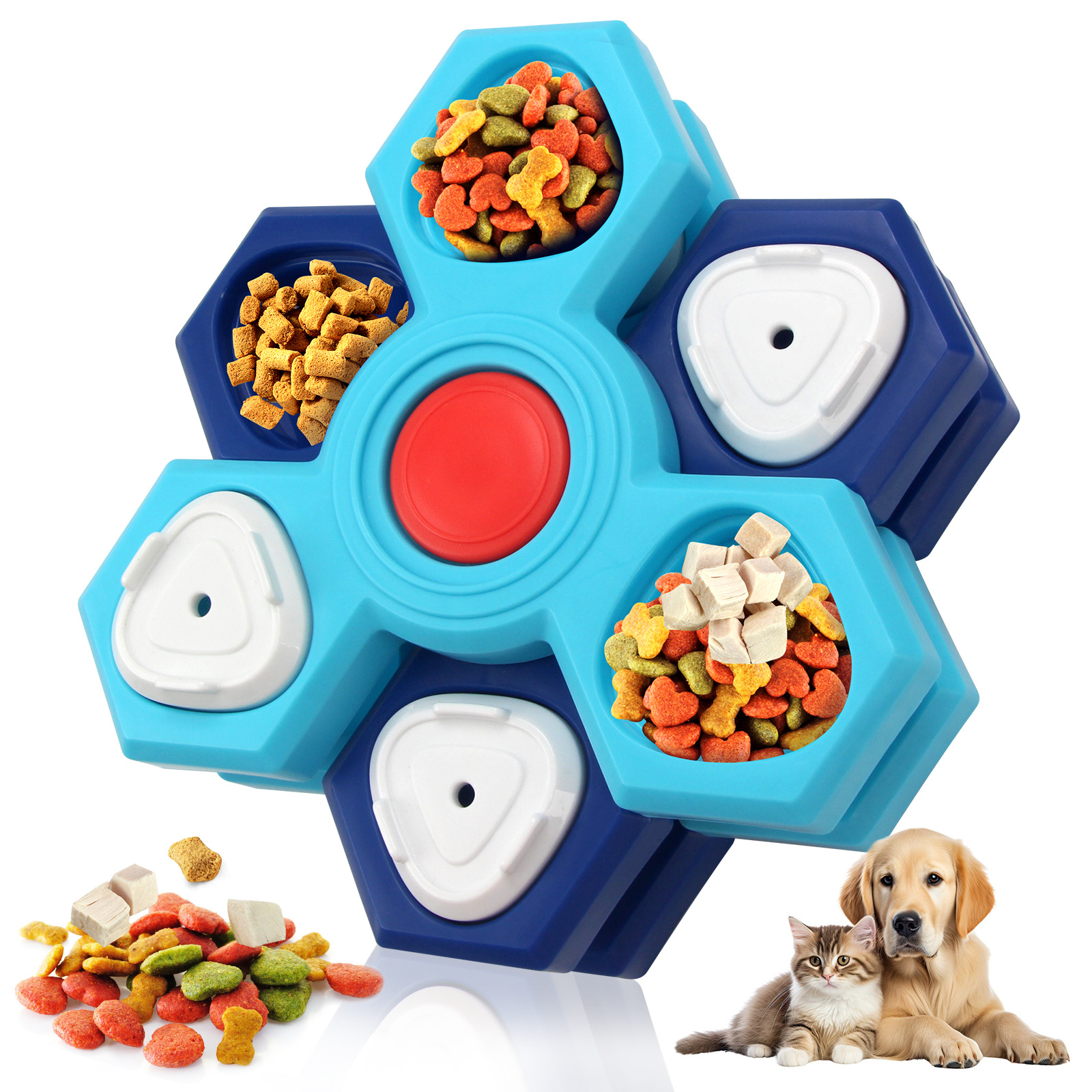 4-Layer Slow Feeder Puzzle Dog Bowl - Interactive Non-Slip Slow Eating Game for Dogs - Pet Products