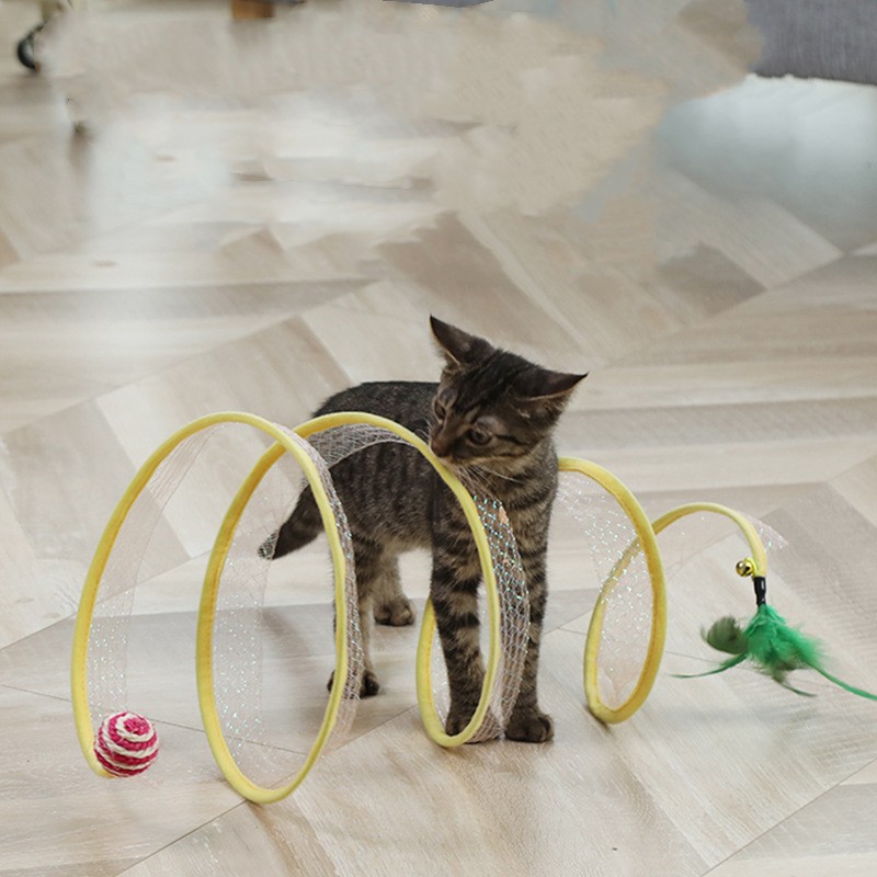 Funny Cat Mouse Shape Balls & Foldable Kitten Play Tunnel - Engaging Pet Accessories