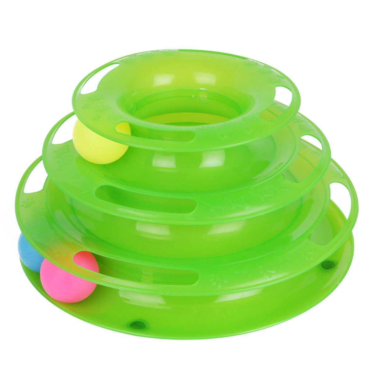 Interactive Trilaminar Pet Cat Crazy Ball Disk Amusement Plate - Fun Toy for Cats