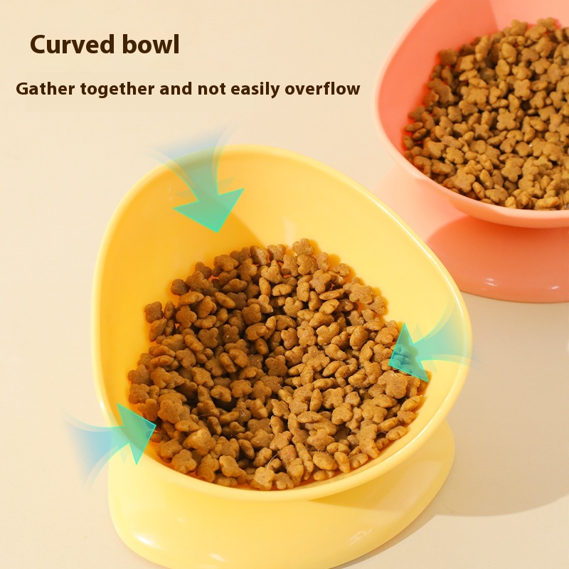 Anti-Spill Pet Bowl for Cats - Large Caliber Solid Color Design