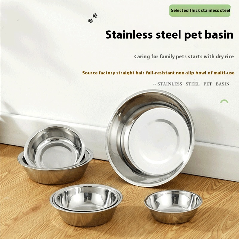 Stainless Steel Cat Bowl for Easy Cleaning – Large Non-Slip Pet Feeder Basin in Multiple Sizes for Dogs