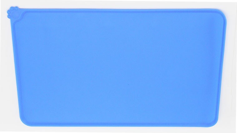 No Plus-Sized Silicone Pet Placemat for Dogs & Cats - Paw Print Food Bowl Pad