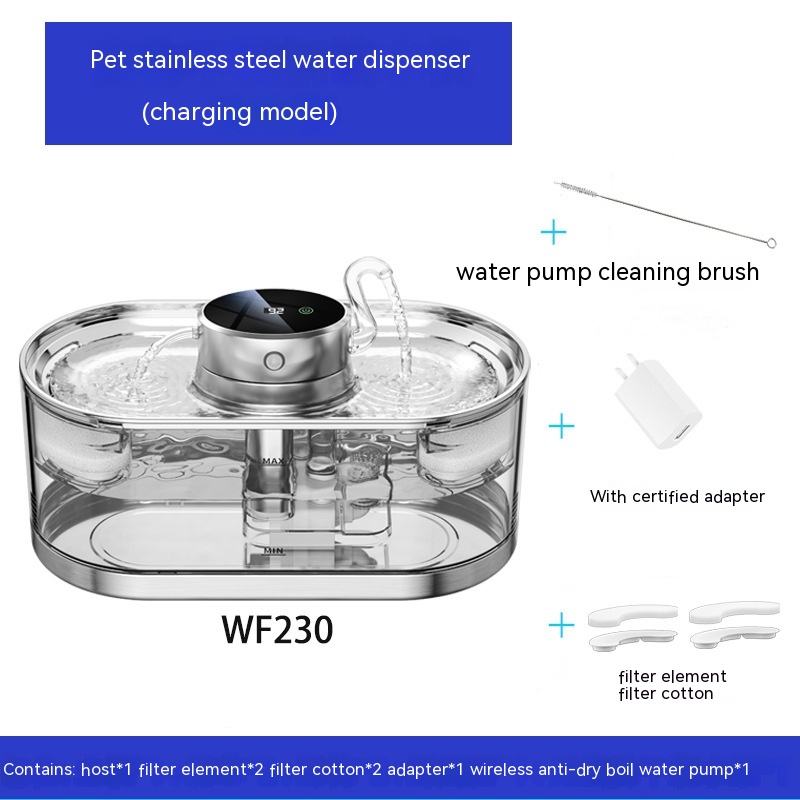 Wireless Loop Rechargeable Pet Smart Water Dispenser - Effortless Hydration