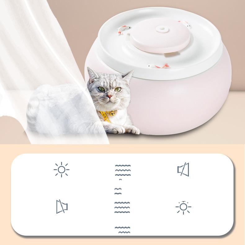 Ceramic Cat Automatic Water Fountain for Fresh Hydration