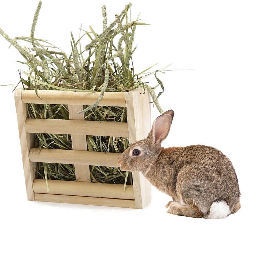 Wooden Grass Rack & Food Box for Rabbits and Chinchillas - Ideal Pet Accessory