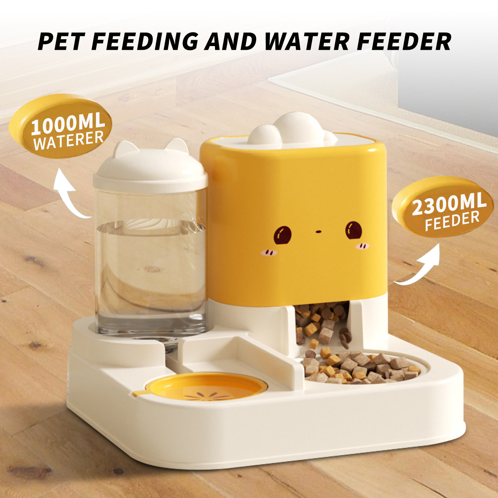 1 Piece Cartoon Cloud Cat Ear Integrated Feeding Bowl for Cats and Dogs - Essential Pet Item for Home and Travel