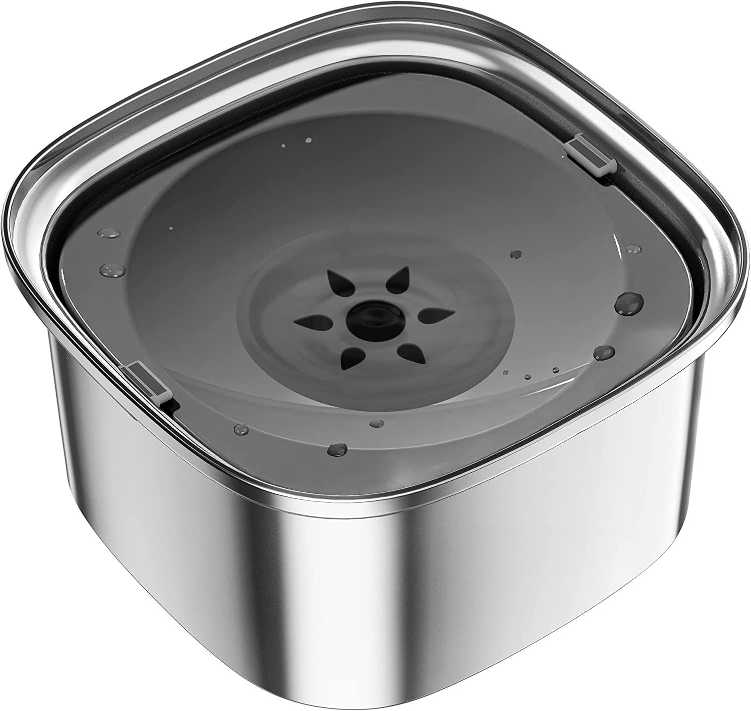 Large Capacity Pet Stainless Steel Water Bowl with Floating Design