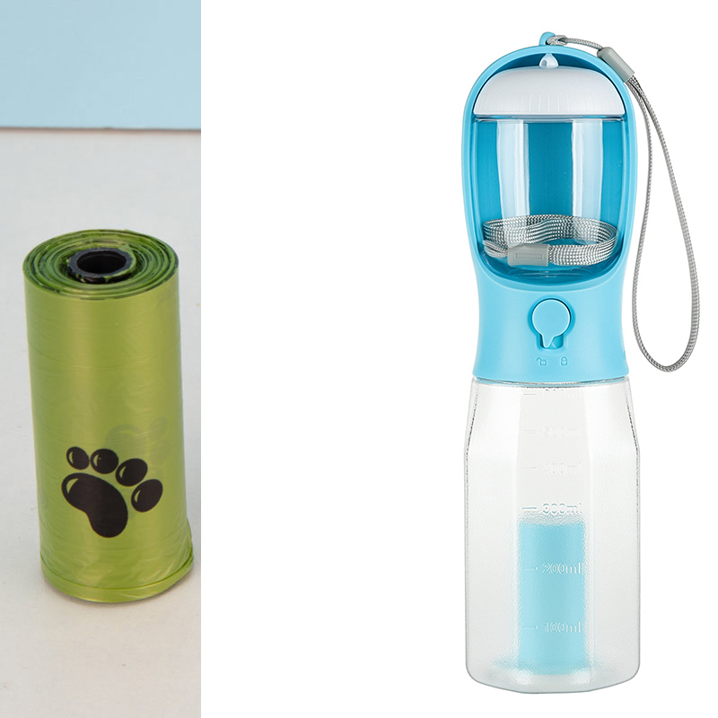 3-in-1 Portable Cat Dog Water Bottle and Feeder - Leak-Proof Multifunctional Pet Products with Poop Dispenser
