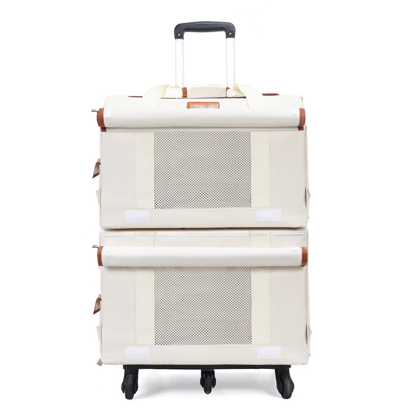 Double-Deck Pet Trolley Bus Luggage - Portable Cat Carrier Bag