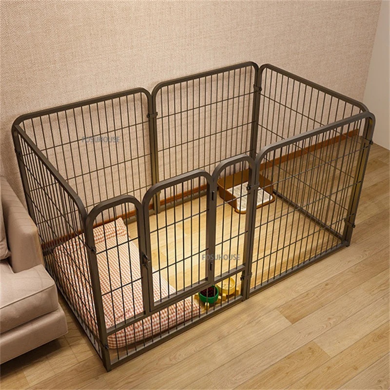 Stylish Wrought Iron Pet Fence for Small & Medium Dogs - Ideal Indoor Guardrail Kennel for Teddy & Corgi
