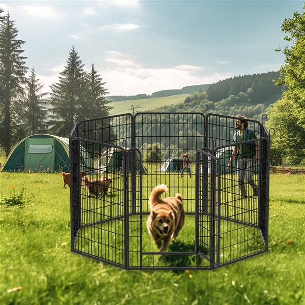 8 Heavy-Duty Metal Game Fence Panels - Durable & Reliable Protection