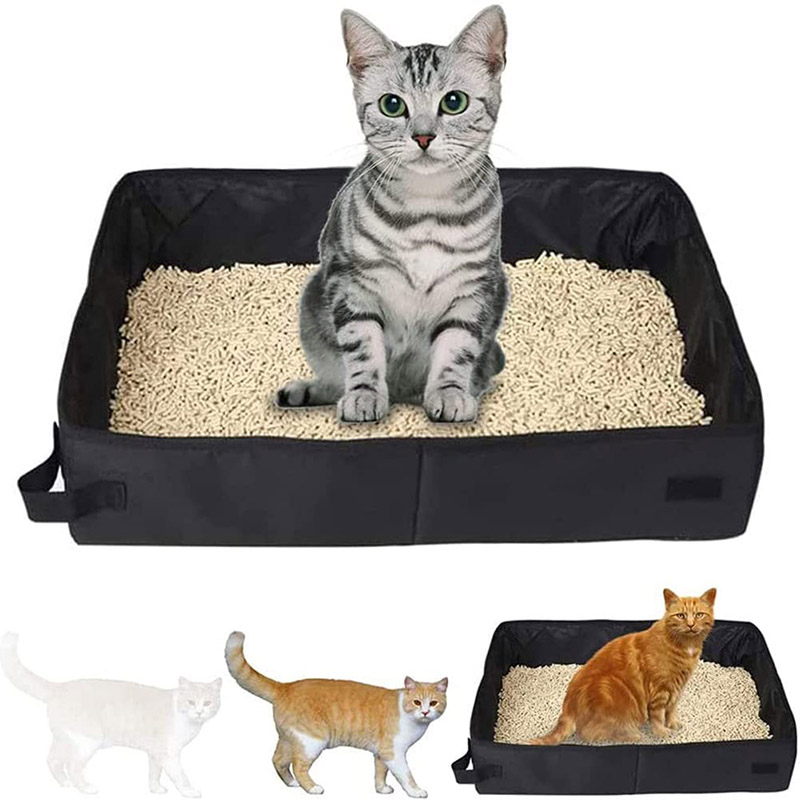 Foldable Portable Cat Litter Box for Easy Travel and Convenience