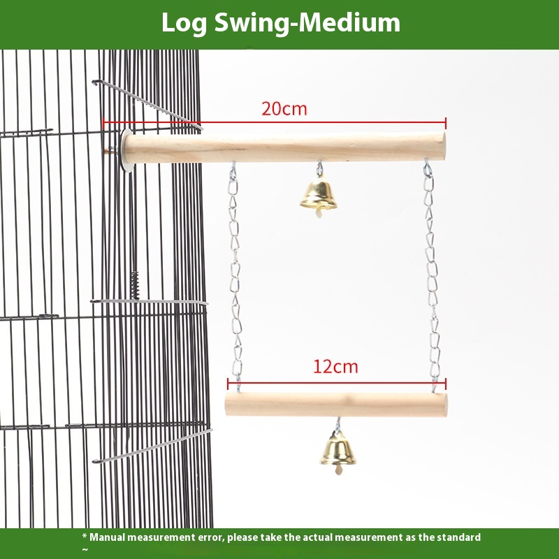 Parrot Solid Wood Stand Rod Swing Claw Grinding Toy for Engaging Play