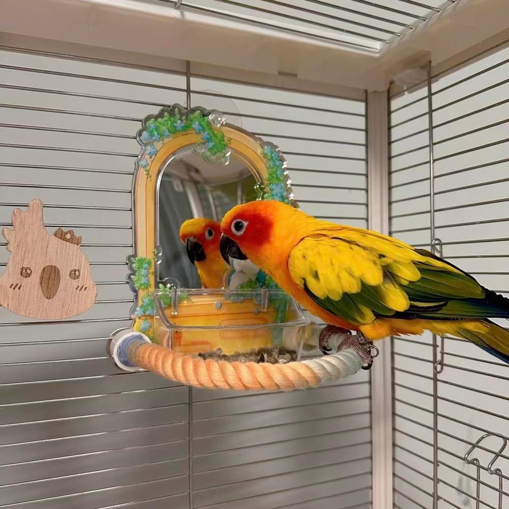 Gradient Colorful Bird Rope Perch Stand - Bendable Climbing Rope Cage Accessory Toy for Cockatiel, Parakeet, and Sugar Glider