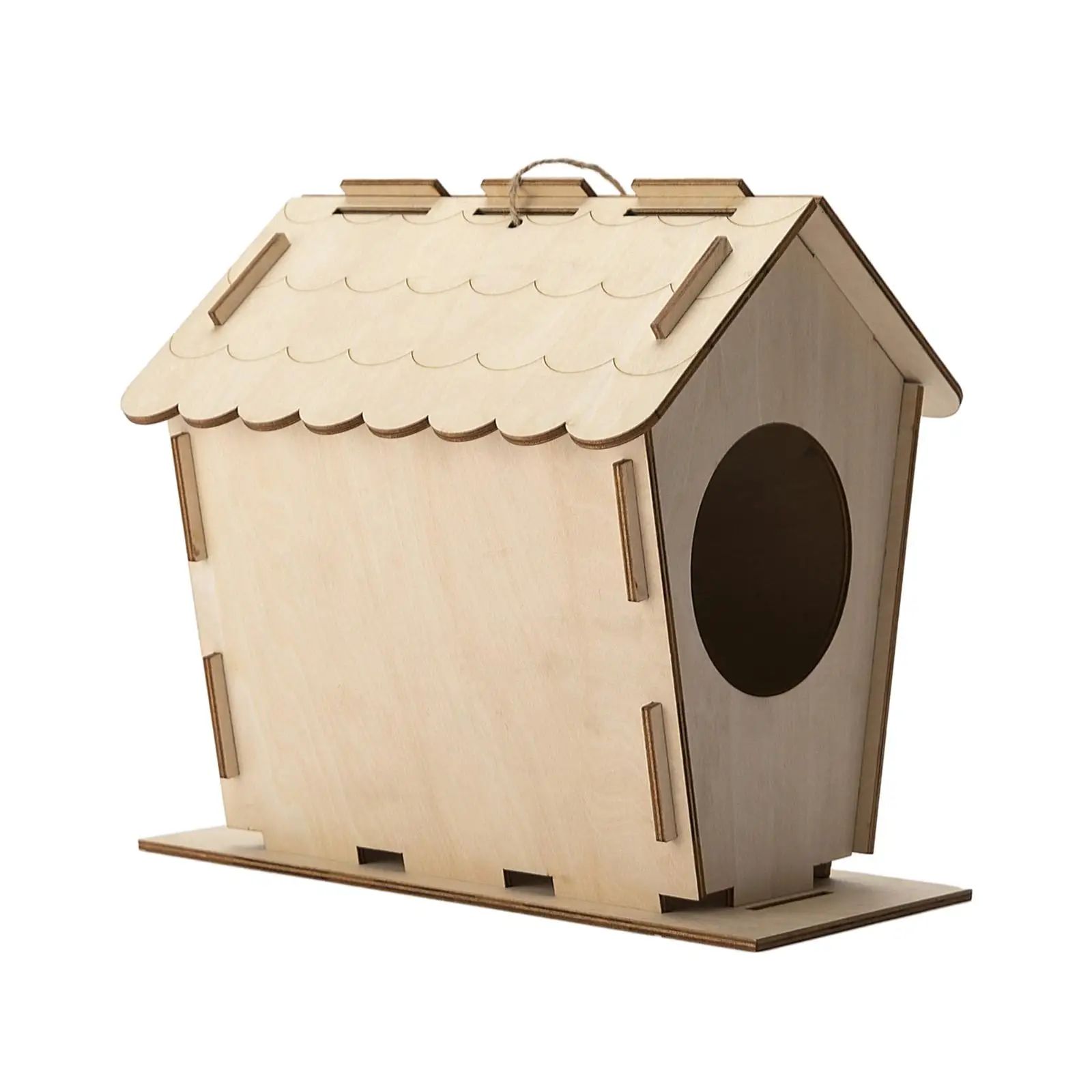 DIY Wooden Bird House - Unfinished Outdoor Nesting Box Gift for Your Yard
