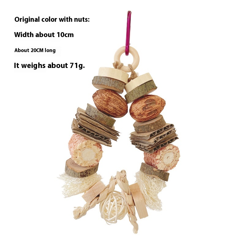 Vibrant Wooden Hanging String Toys for Rabbits, Hamsters, and Parrots - Molar Vine Chewables