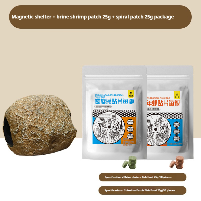 Magnetic Fish Tank Shelter Ornaments for Aquatic Decor and Habitat