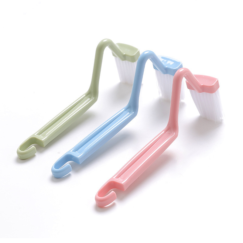 Curved Toilet Brush for Gap Cleaning - Long Handle Wall-Mounted Bathroom Accessory, Durable Soft Bristle Plastic Brush
