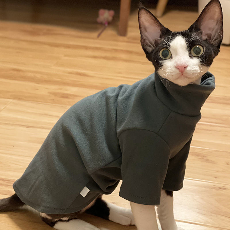 Dralon Self-Heating Hoodie for Hairless Cats - Cozy Autumn & Winter Wear