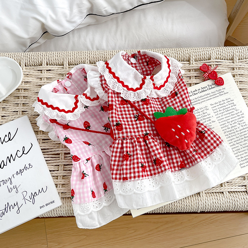 Adorable Strawberry Dress for Dogs - Stylish Pet Apparel