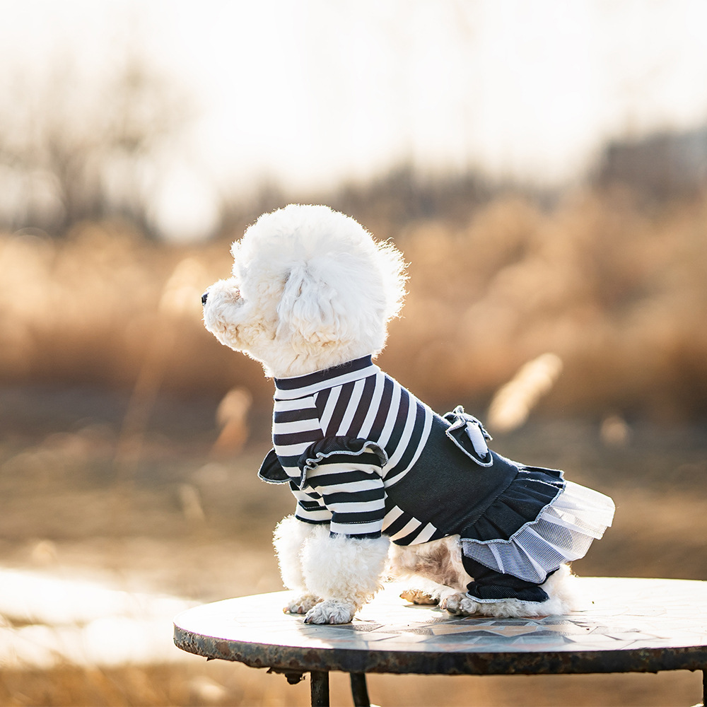 New Denim Bow Princess Mesh Pettiskirt for Pets - Spring & Summer Style